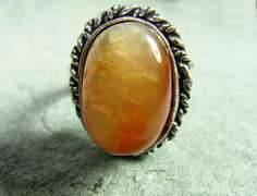 Exceptional Color Natural Stone Ethnic Handcrafted Ring