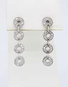 14K White Gold Diamond Dangle Earrings