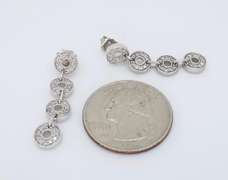14K White Gold Diamond Dangle Earrings