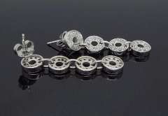 14K White Gold Diamond Dangle Earrings