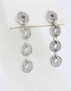 14K White Gold Diamond Dangle Earrings