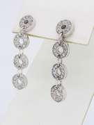 14K White Gold Diamond Dangle Earrings