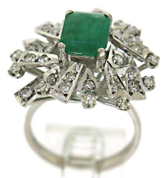 Vintage Single Cut and Emerald Ring