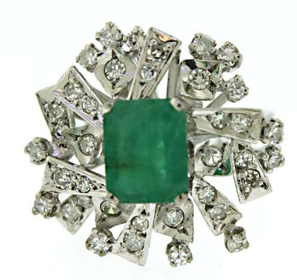 Vintage Single Cut and Emerald Ring