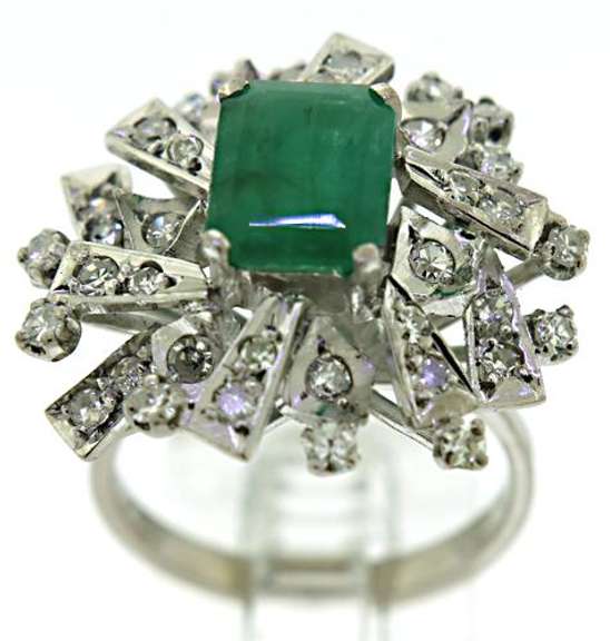 Vintage Single Cut and Emerald Ring