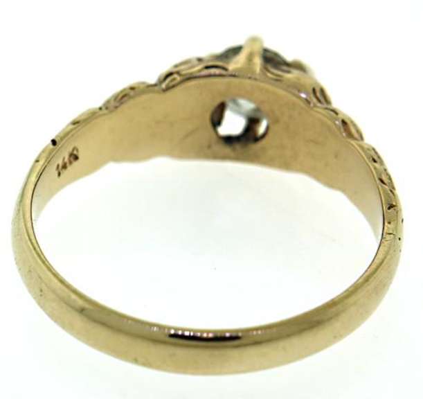 Vintage Diamond Engraved Gypsy Set Ring