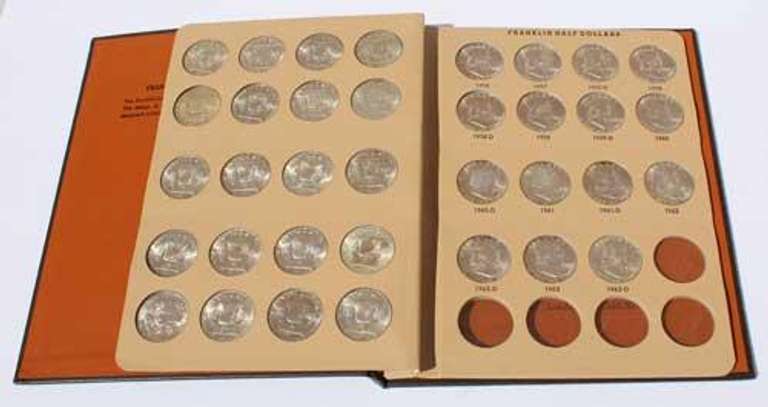 Complete BU Frosty White Set Of Franklin Half Dollars