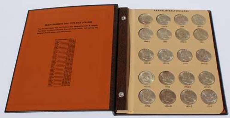 Complete BU Frosty White Set Of Franklin Half Dollars