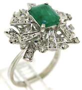 Vintage Single Cut and Emerald Ring