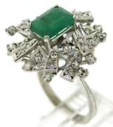 Vintage Single Cut and Emerald Ring