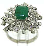 Vintage Single Cut and Emerald Ring