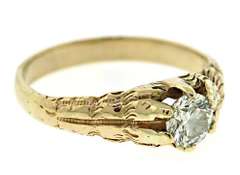 Vintage Diamond Engraved Gypsy Set Ring