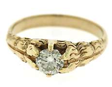 Vintage Diamond Engraved Gypsy Set Ring