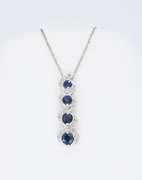 14K White Gold Diamond and Gemstone Necklace