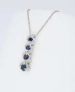 14K White Gold Diamond and Gemstone Necklace