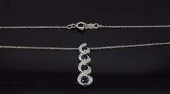 14K White Gold Diamond and Gemstone Necklace