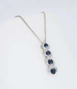 14K White Gold Diamond and Gemstone Necklace