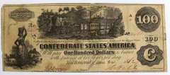 $100 Confederate States of America June 24 1862