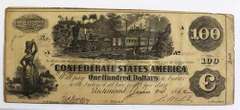 $100 Confederate States of America June 24 1862