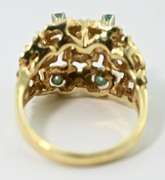 Contemporary 18K Emerald and Diamond Cluster