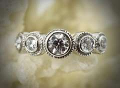 Stylish 5-Diamond 18K Sonia B. Ring