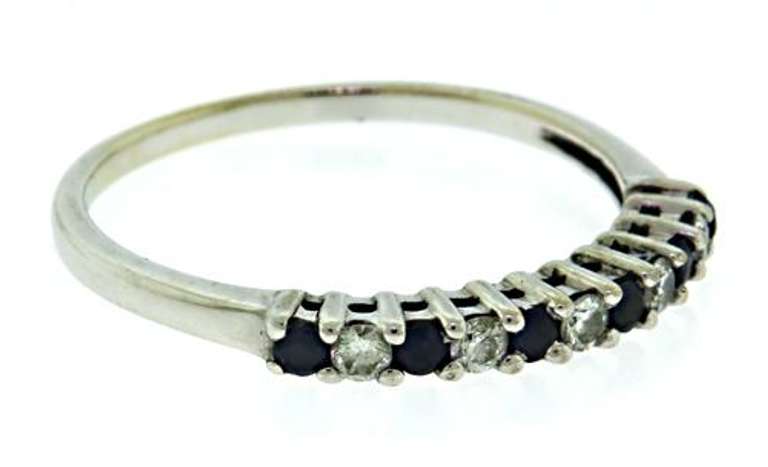 Nice Sapphire and Diamond Band Ring