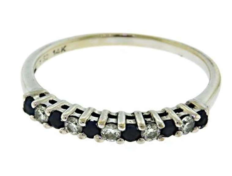 Nice Sapphire and Diamond Band Ring