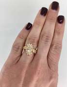 14K Yellow Gold Waterfall Diamond Ring