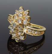 14K Yellow Gold Waterfall Diamond Ring