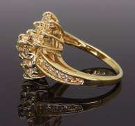 14K Yellow Gold Waterfall Diamond Ring