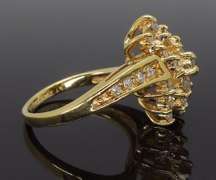 14K Yellow Gold Waterfall Diamond Ring