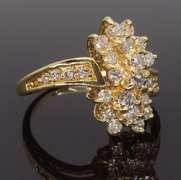 14K Yellow Gold Waterfall Diamond Ring