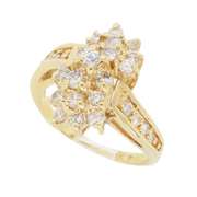 14K Yellow Gold Waterfall Diamond Ring