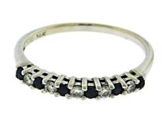 Nice Sapphire and Diamond Band Ring