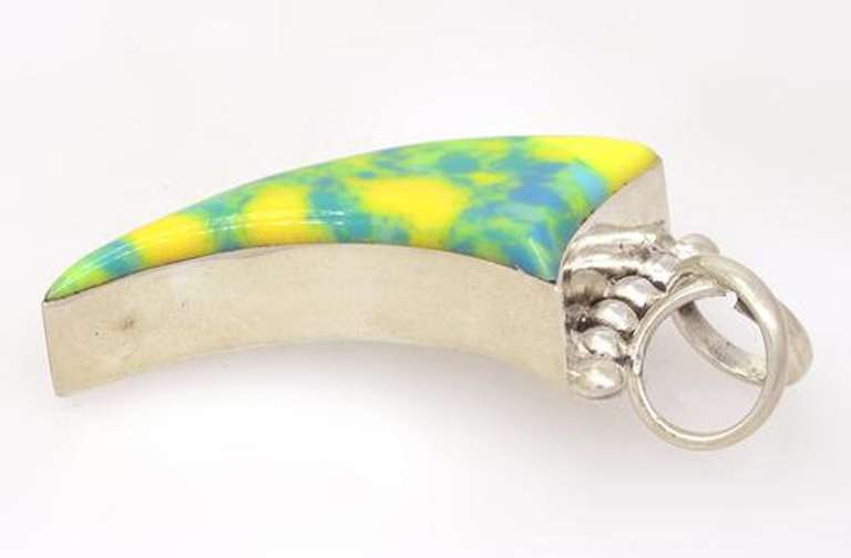 Artisan Stone Pendant in Sterling