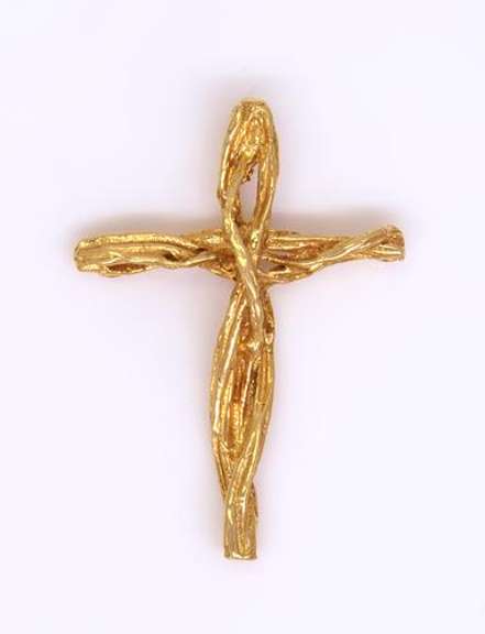 Twisting Gold Cross Pendant