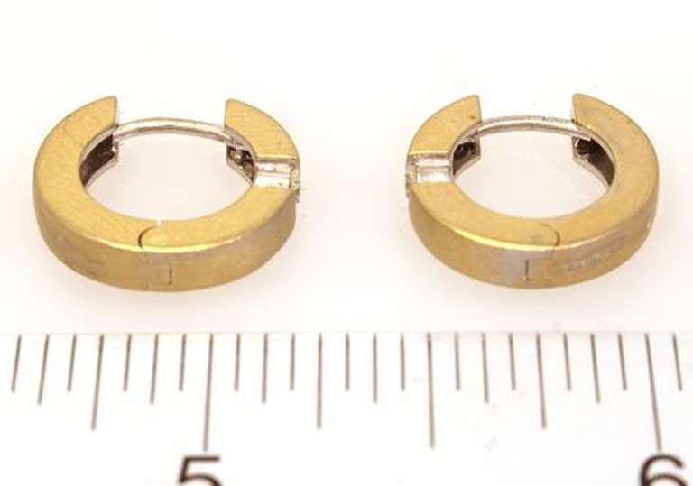 Thick Gold Hoop Earrings with Diamonds