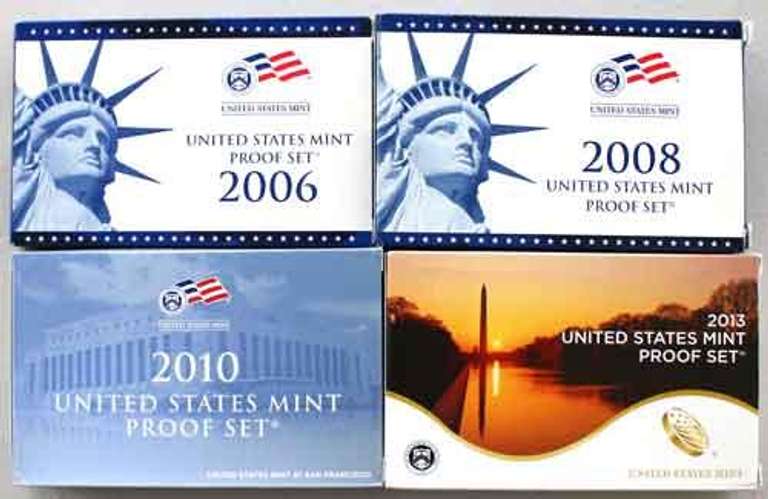 2006 and 2008 2010 and 2013 US Proof Sets