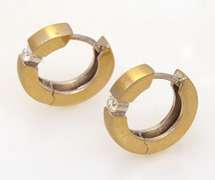 Thick Gold Hoop Earrings with Diamonds