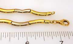 Beautiful Two Tone Wavy Gold Necklace, 20in