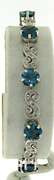 Stunning 14kt WG Blue Topaz and Diamond Bracelet