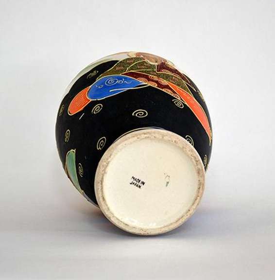 Old Satsuma Style Japanese Handpainted  Ceramic Vase