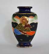 Old Satsuma Style Japanese Handpainted  Ceramic Vase