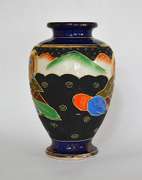 Old Satsuma Style Japanese Handpainted  Ceramic Vase