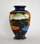 Old Satsuma Style Japanese Handpainted  Ceramic Vase
