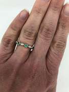 Filigree Detailed Emerald & Diamond Band