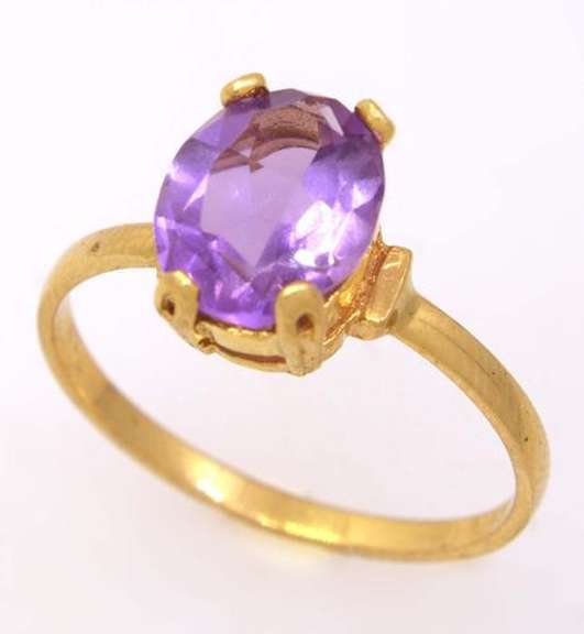 Amethyst Solitaire Ring, Size 5.5