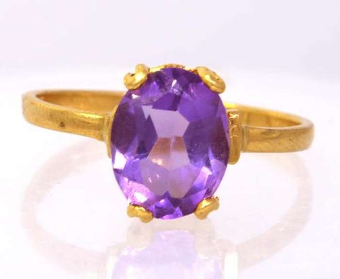Amethyst Solitaire Ring, Size 5.5