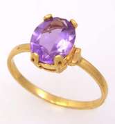 Amethyst Solitaire Ring, Size 5.5