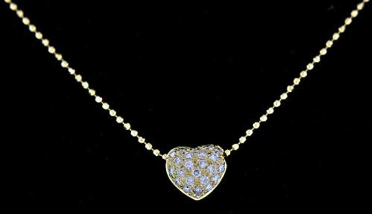18kt Pave Diamond Heart Necklace